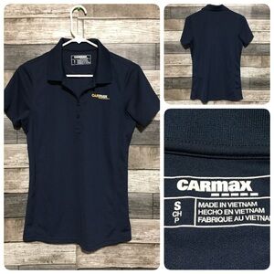 Carmax Employee Polo Shirt Uniform Women’s S Blue Short Sleeve Polyester